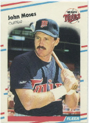 1988 Fleer Update Baseball Cards       045      John Moses#{(Listed as Hohn on#{checklist card)